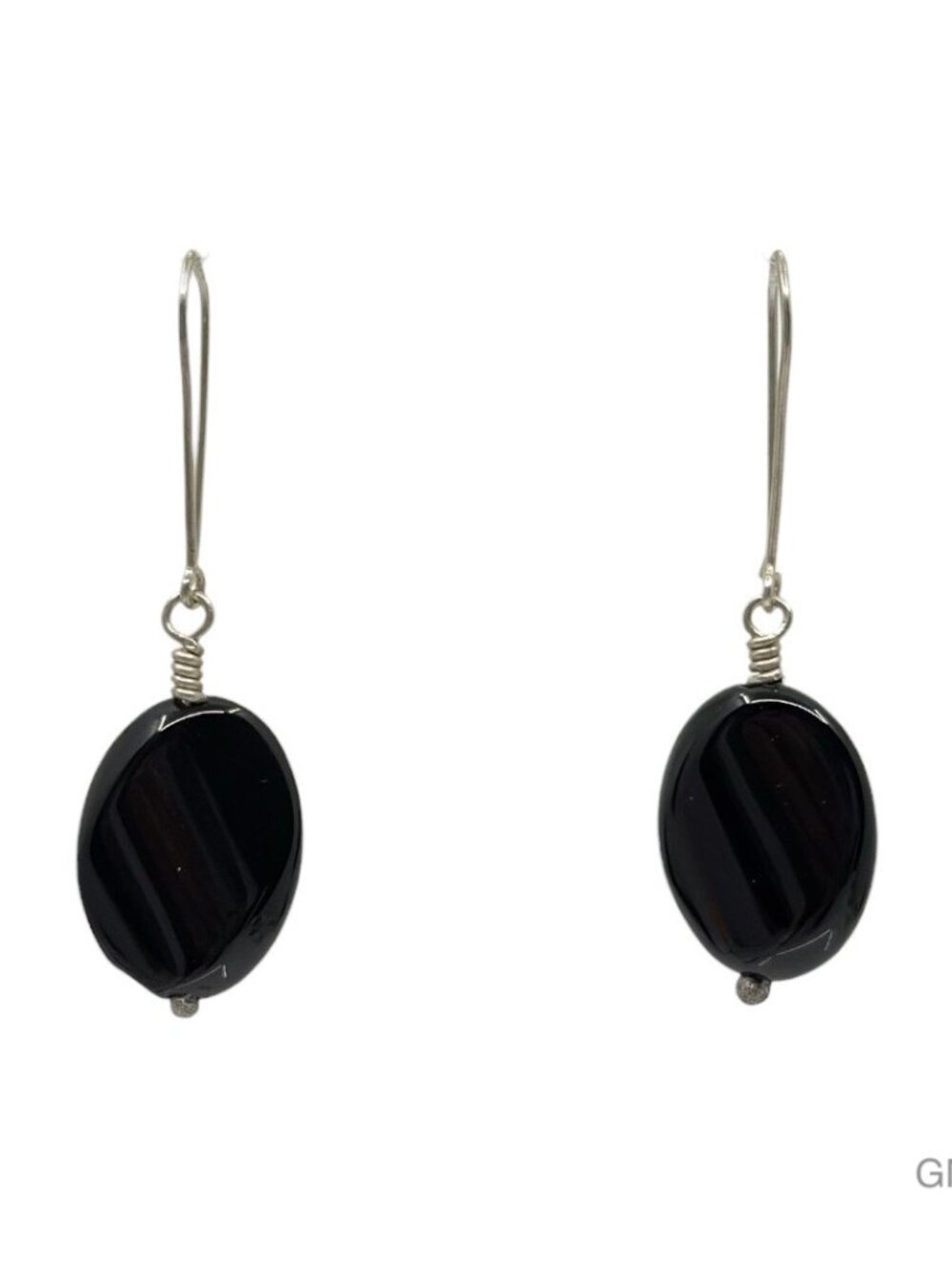 Hand made sterling silver onyx earrings - GM320
